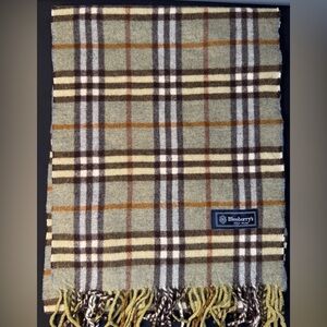 Blueberry Cashmere & Wool Blend Green Multi Colored Scarf